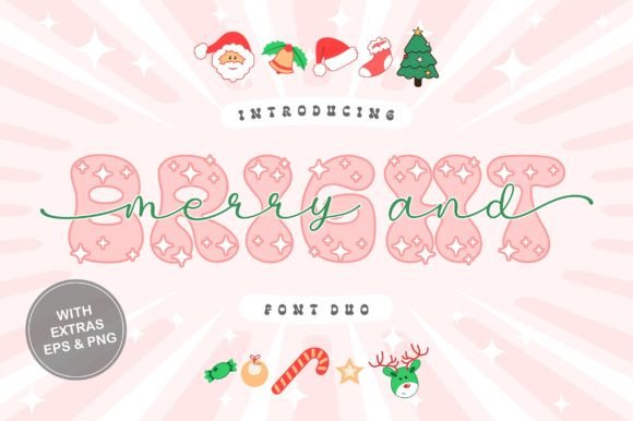 Merry and Bright Duo: A Festive Script Handwritten Font for Holiday Campaigns